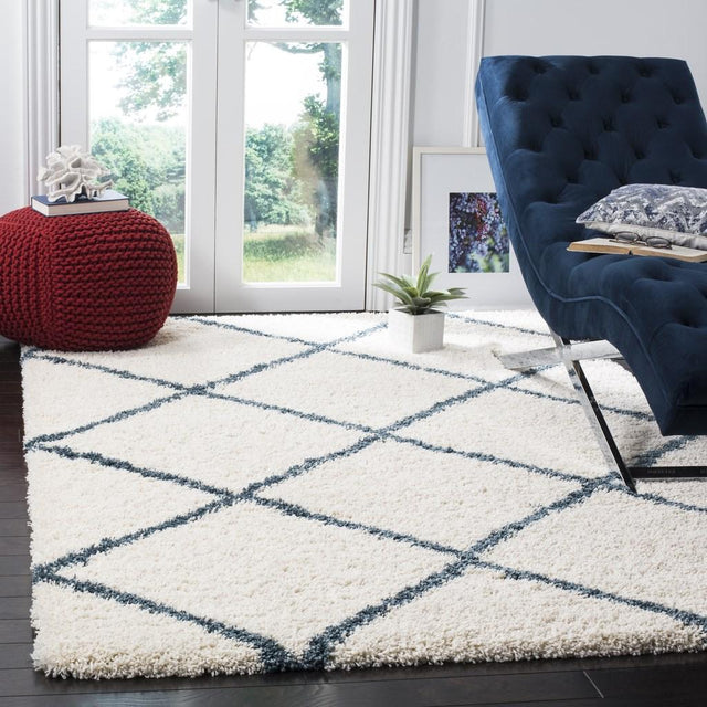 Safavieh Hudson Shag Sgh281T Ivory/Slate Blue Rug