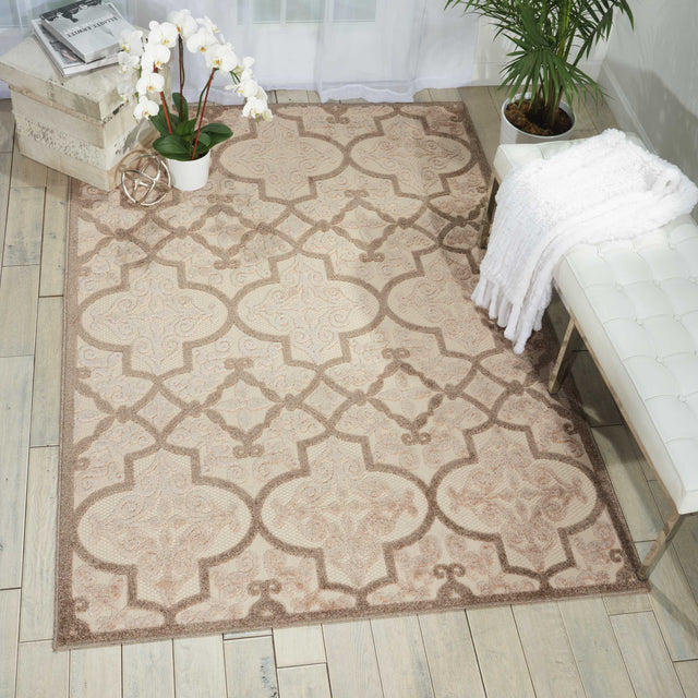 Nourison Aloha ALH14 Machine Made Cream Rug