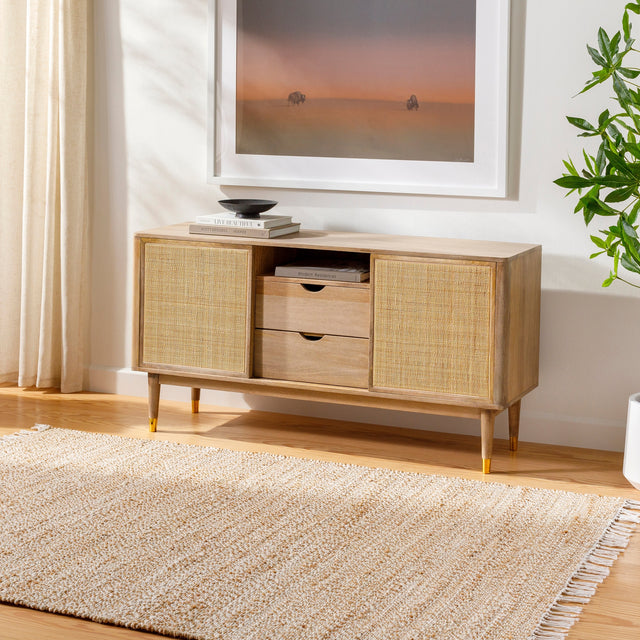 Surya Selanik Snk-2305 Camel, White Rug.