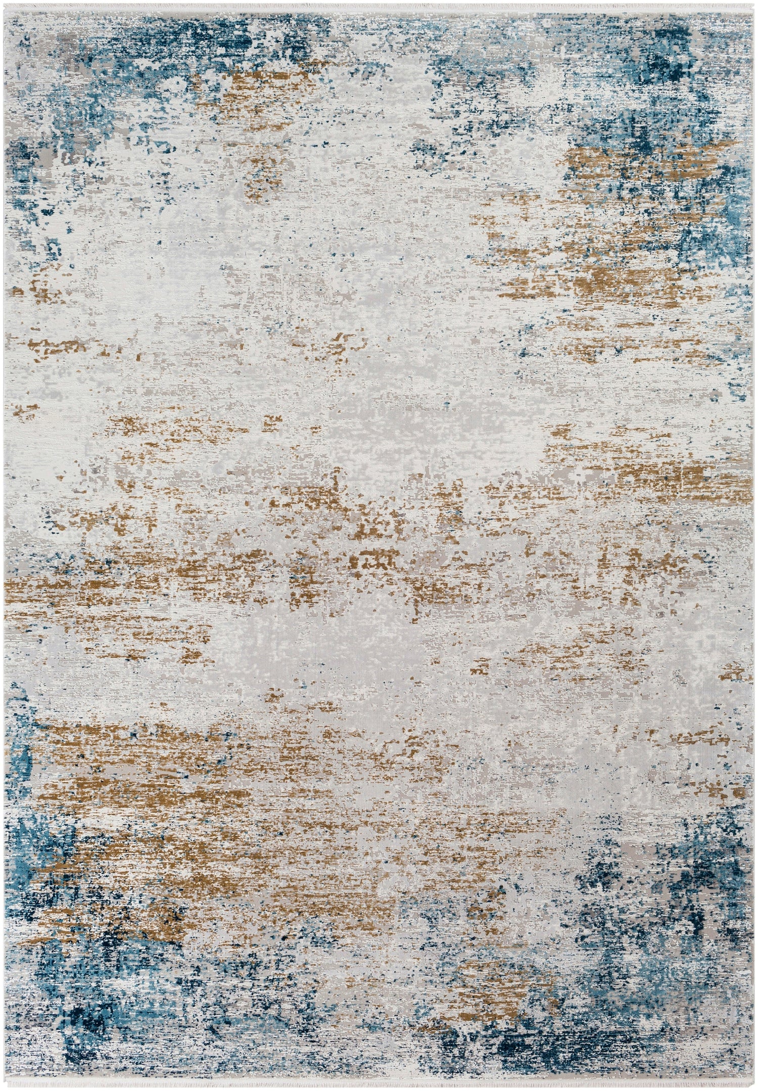 Surya Solar Sor-2301 Sky Blue, Dark Blue, Bright Yellow Rugs.