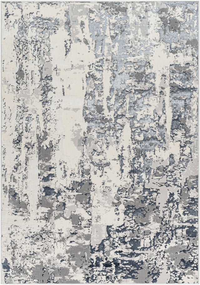 Surya Sunrise Sri-2300 Cream, Light Gray, Gray, Charcoal, Dark Blue Rug.