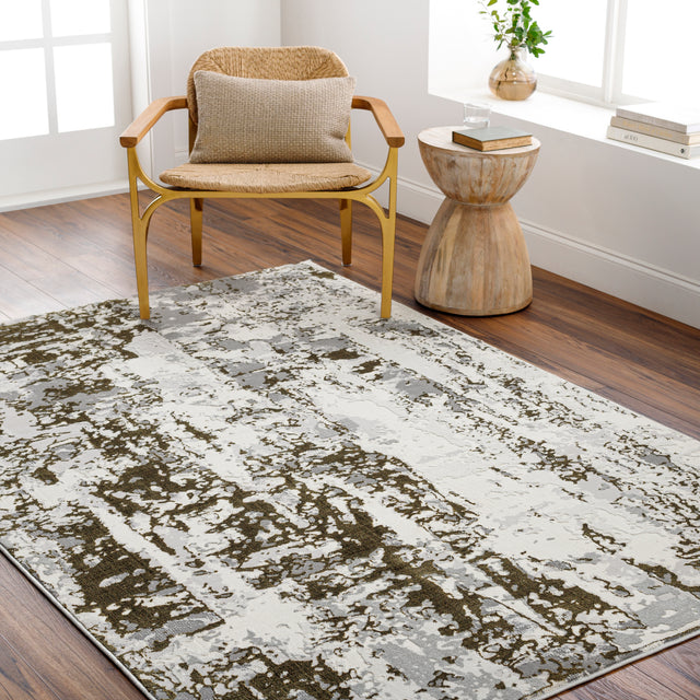 Surya Sunrise Sri-2301 Light Silver, Sterling Grey, Light Grey, Pewter, Dark Brown Rug.