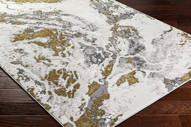 Surya Sunrise Sri-2304 Cream, Light Gray, Gray, Charcoal, Mustard Rug.