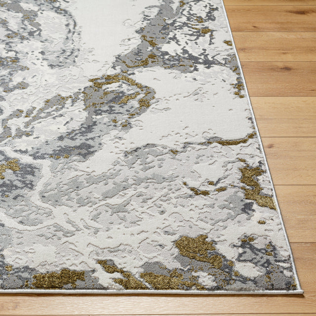 Surya Sunrise Sri-2304 Cream, Light Gray, Gray, Charcoal, Mustard Rug.