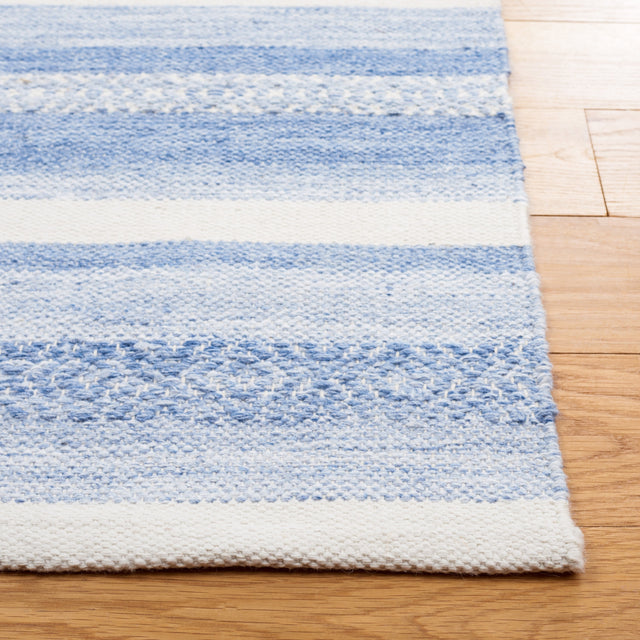 Safavieh Striped Kilim Stk425M Blue/Ivory Rug.