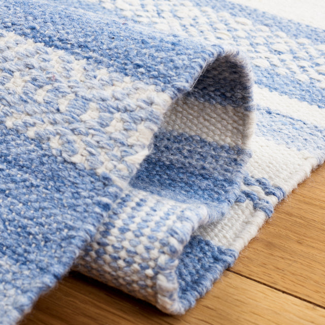 Safavieh Striped Kilim Stk425M Blue/Ivory Rug.