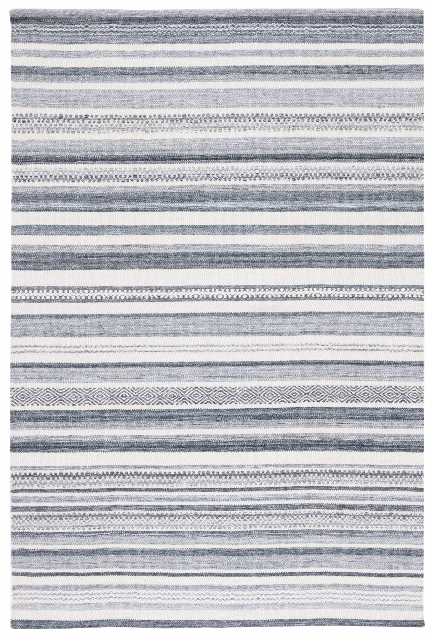 Safavieh Striped Kilim Stk426H Charcoal/Ivory Rug.
