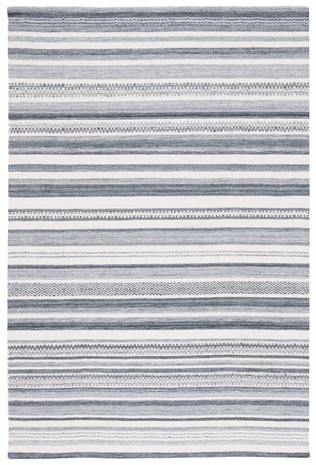 Safavieh Striped Kilim Stk426H Charcoal/Ivory Rug.