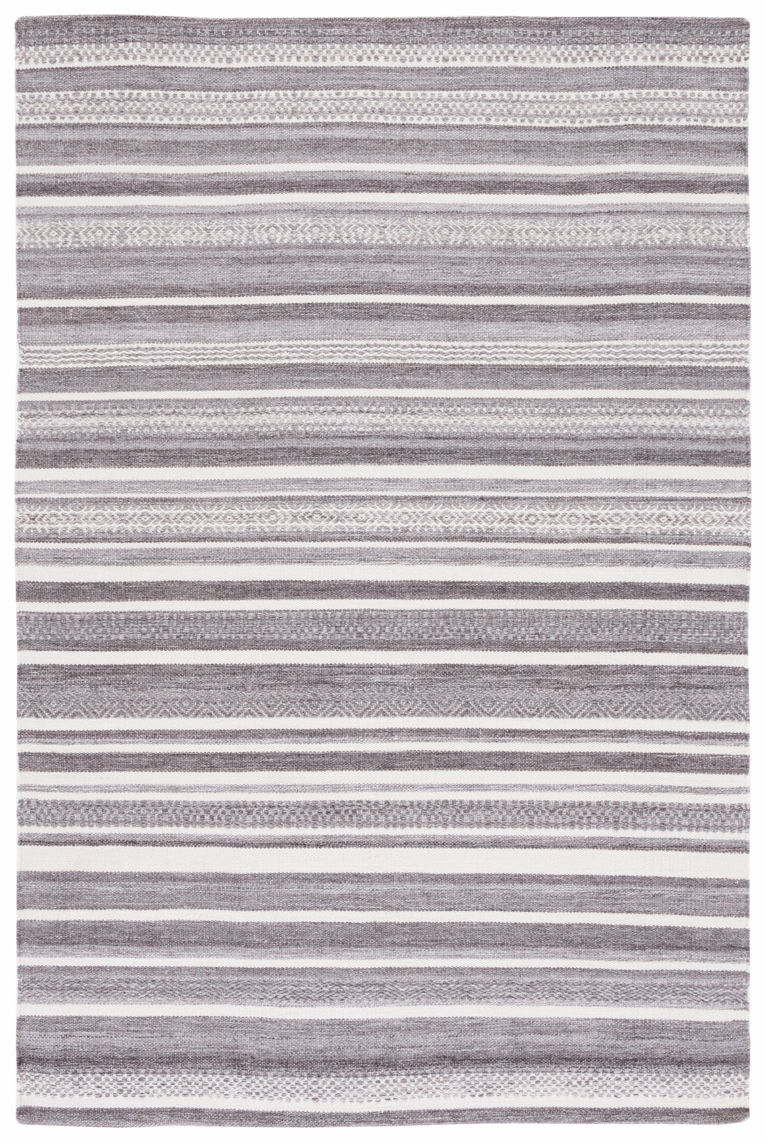Safavieh Striped Kilim Stk427F Grey/Ivory Rug.