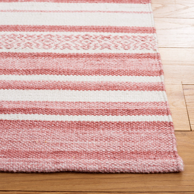 Safavieh Striped Kilim Stk430U Pink/Ivory Rug.