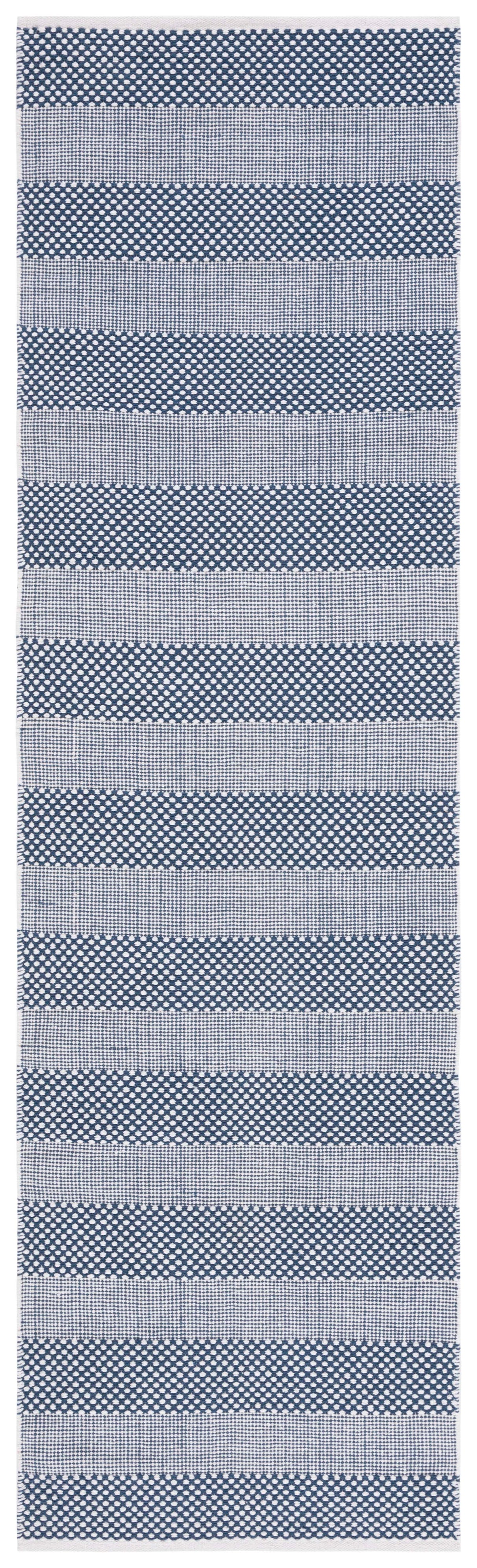 Safavieh Striped Kilim Stk802M Ivory/Blue Rug.