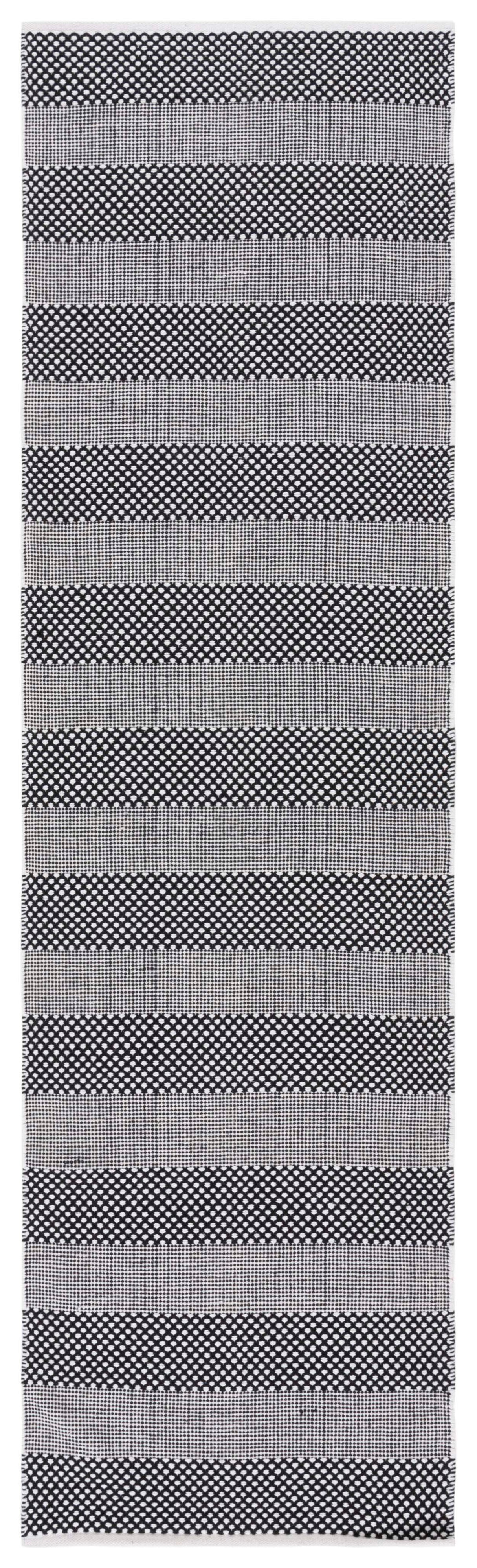 Safavieh Striped Kilim Stk802Z Ivory/Black Rug.