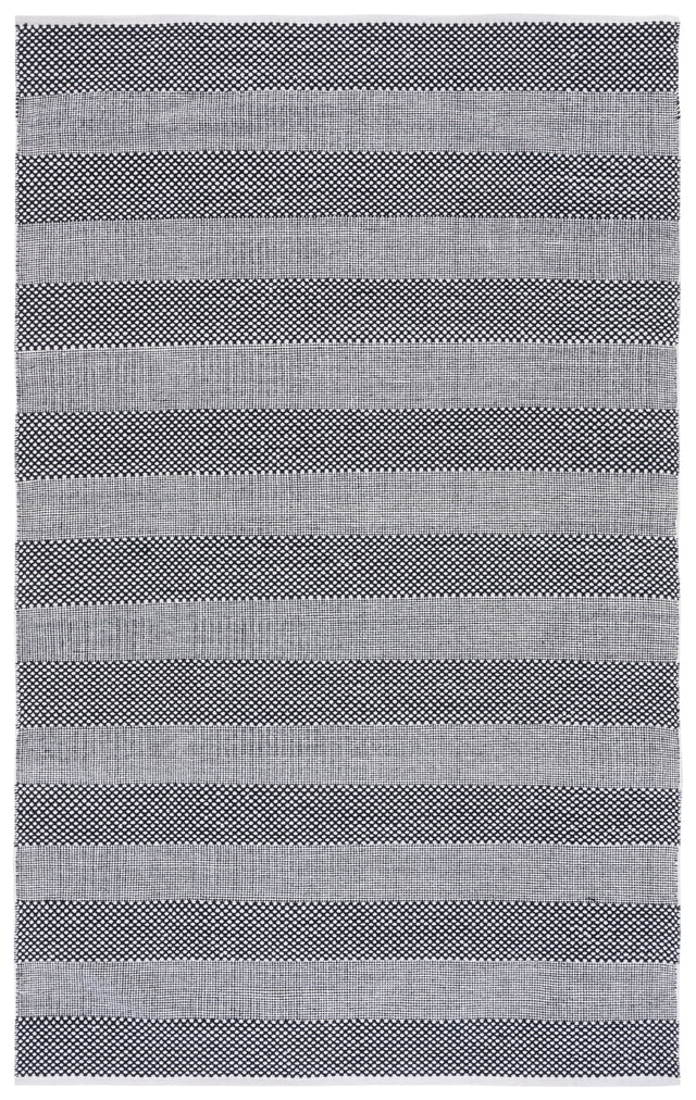 Safavieh Striped Kilim Stk802Z Ivory/Black Rug.