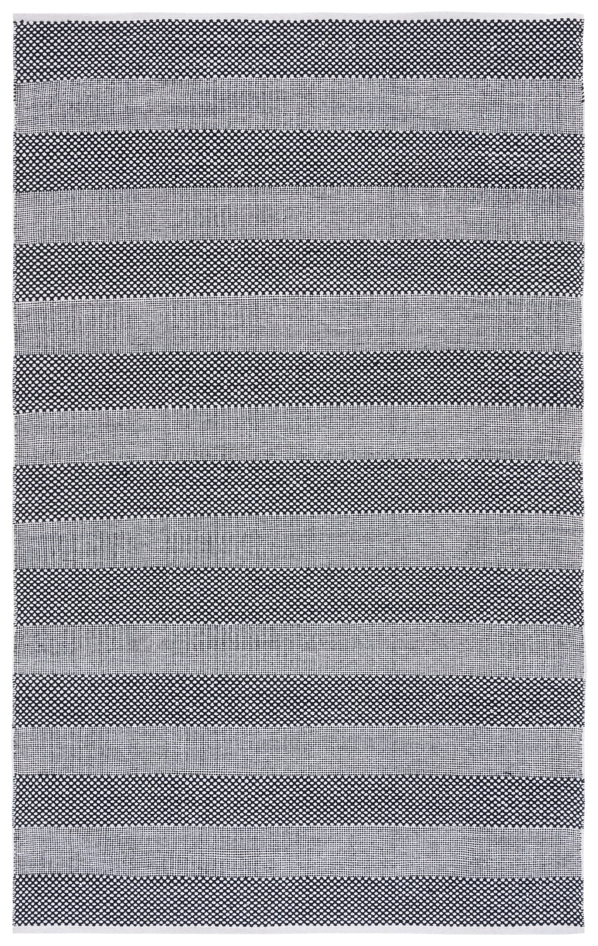 Safavieh Striped Kilim Stk802Z Ivory/Black Rug.