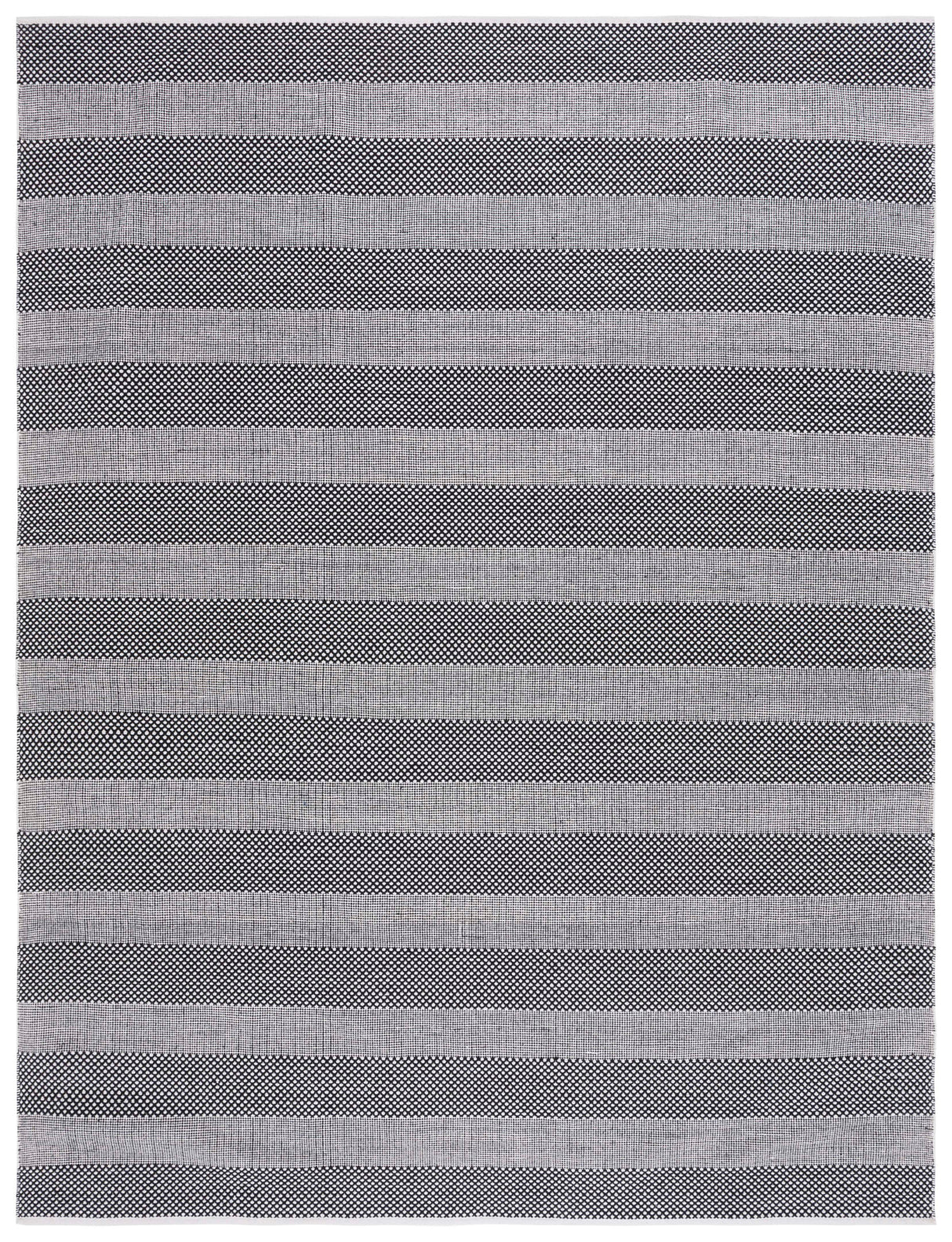 Safavieh Striped Kilim Stk802Z Ivory/Black Rug.