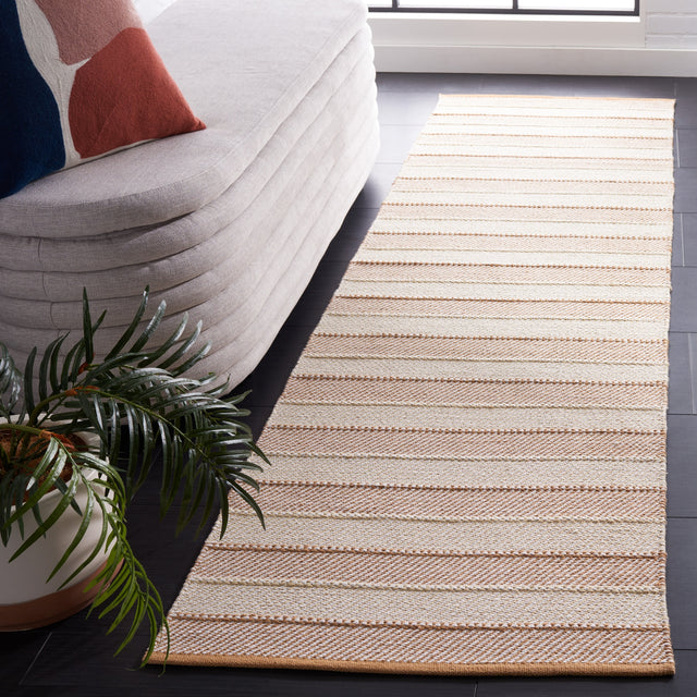 Safavieh Striped Kilim Stk803B Beige/Gold Rug.