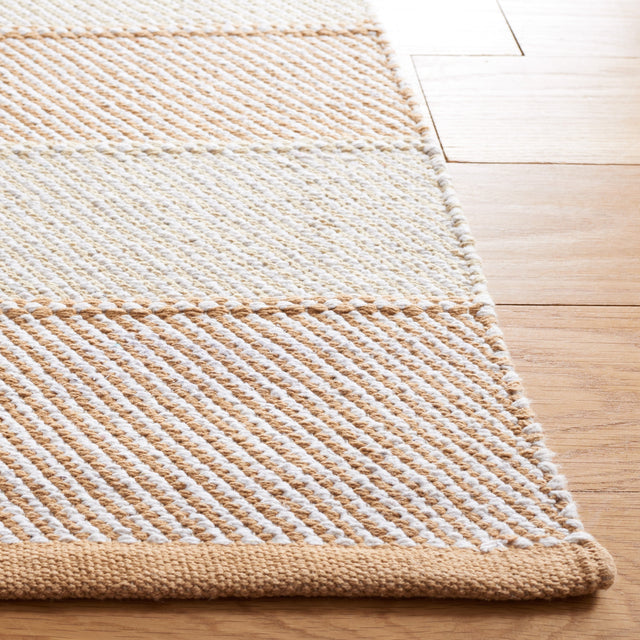 Safavieh Striped Kilim Stk803B Beige/Gold Rug.