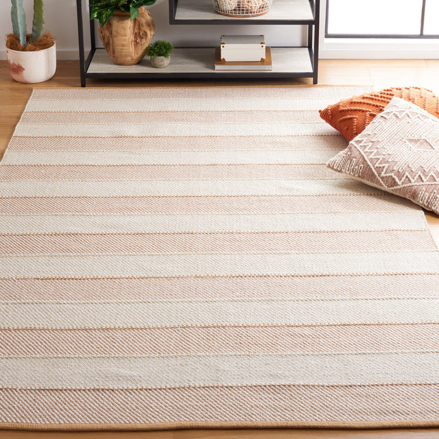 Safavieh Striped Kilim Stk803B Beige/Gold Rug.