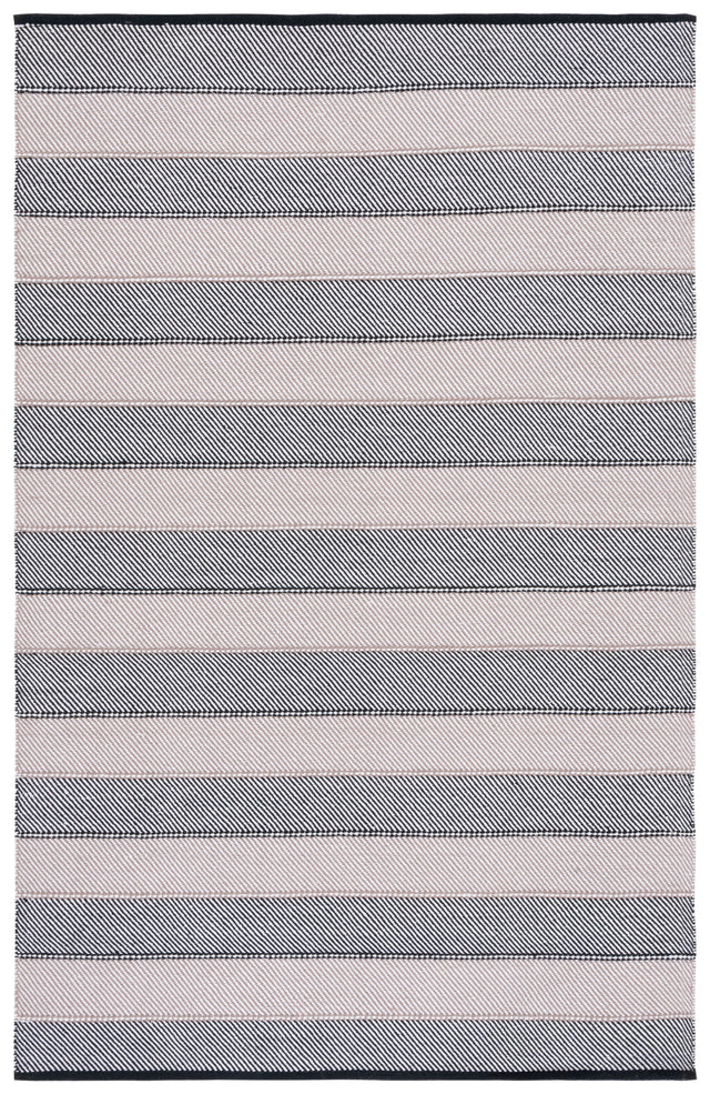 Safavieh Striped Kilim Stk803Z Ivory/Black Rug.
