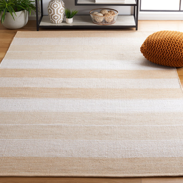 Safavieh Striped Kilim Stk804D Ivory/Gold Rug.