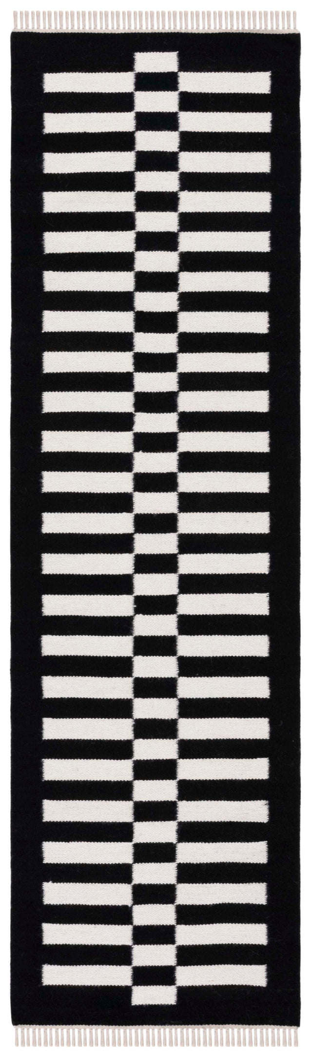 Safavieh Striped Kilim Stk805Z Black/Ivory Rug.