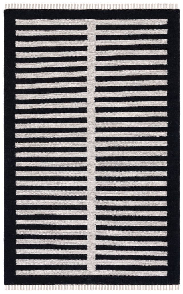 Safavieh Striped Kilim Stk806B Beige/Black Rug.