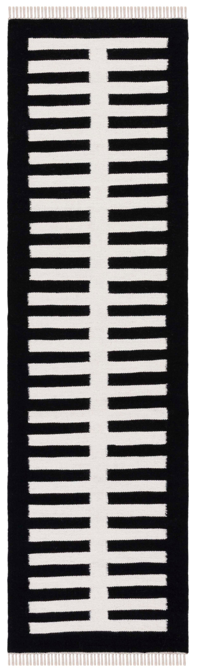 Safavieh Striped Kilim Stk806Z Ivory/Black Rug.