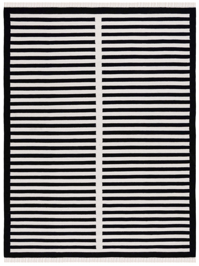 Safavieh Striped Kilim Stk806Z Ivory/Black Rug.