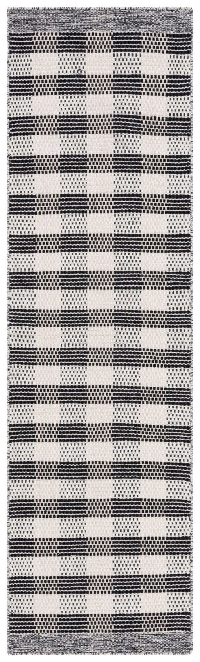 Safavieh Striped Kilim Stk807Z Black/Ivory Rug.