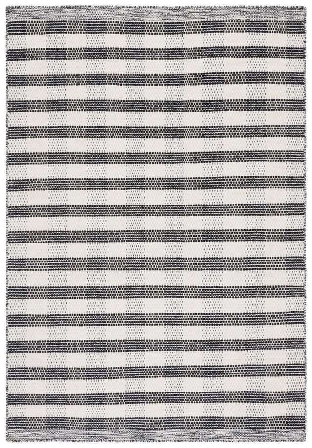 Safavieh Striped Kilim Stk807Z Black/Ivory Rug.