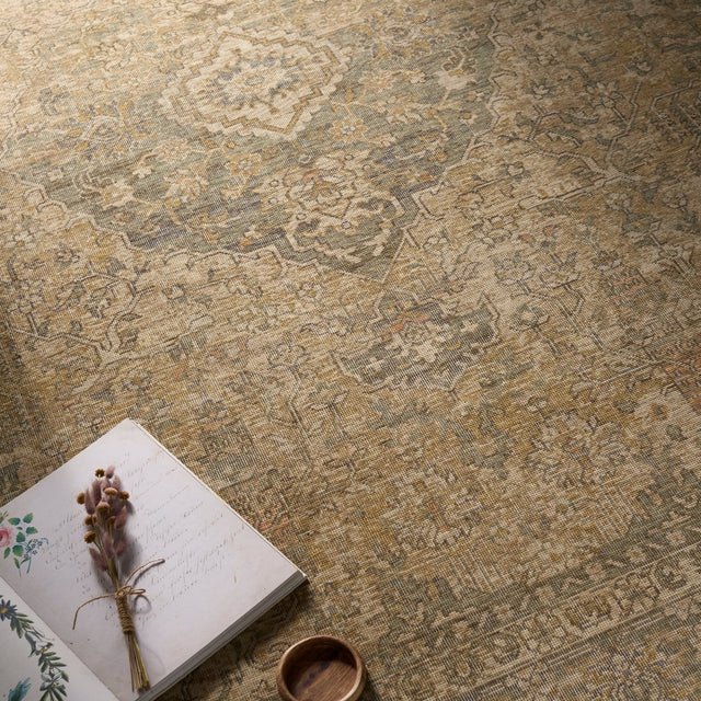 Surya Renaissance handmade rug with beige and brown ornate geometric pattern