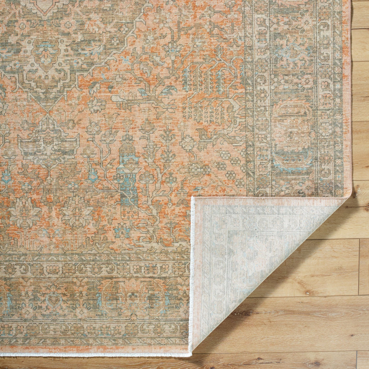 Surya Renaissance BORI-2301 Taupe, Light Beige, Tan, Dusty Coral, Denim