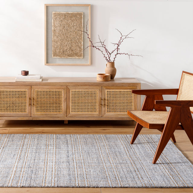 Surya Shivan Svh-2300 Pale Slate, Metallic - Silver, Khaki, Slate, Pewter, Light Silver Rug.