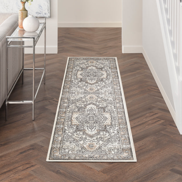 Nourison Quarry QUA18 Machine Made Ivory, Grey, Taupe Rug