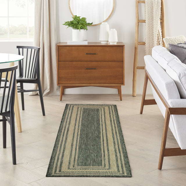 Nourison Horizon Indoor/Outdoor HOZ03 Green Contemporary Area Rugs