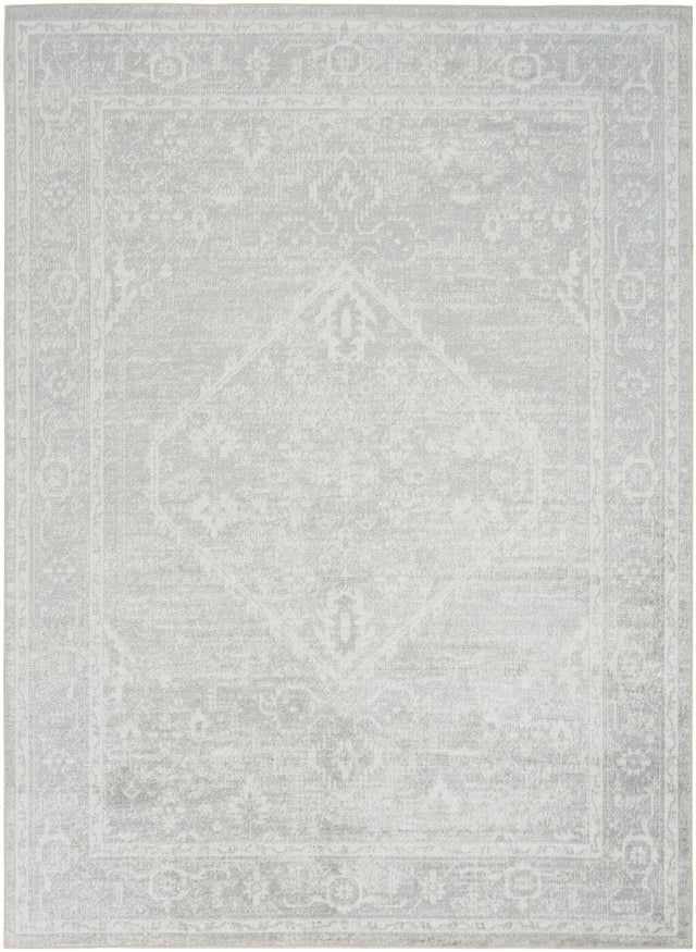 Nourison Astra Machine Washable ASW11 Machine Made Light Grey Rug