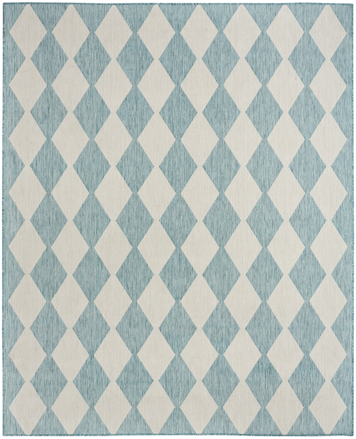 Nourison Positano POS04 Machine Made Aqua Rug