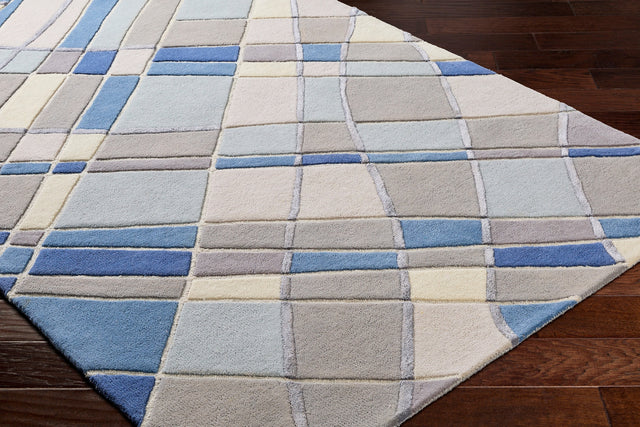 Surya Tallinn Tnl-2300 Brown, Ivory, Gray, Slate, Dark Blue, Blue Rug.