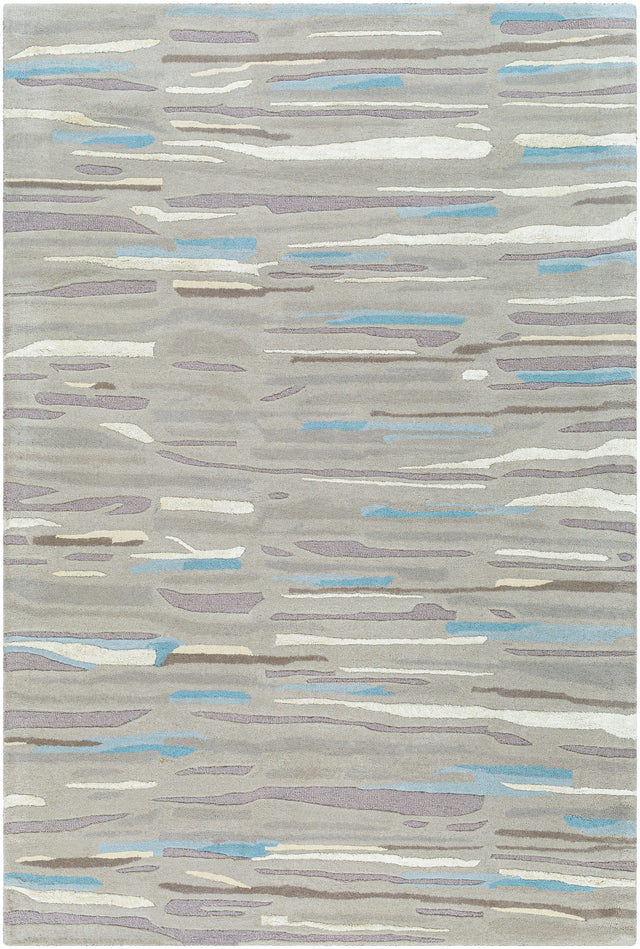 Surya Tallinn Tnl-2302 Medium Gray, Oatmeal, Gray, Beige, Pale Blue, Aqua Rug.
