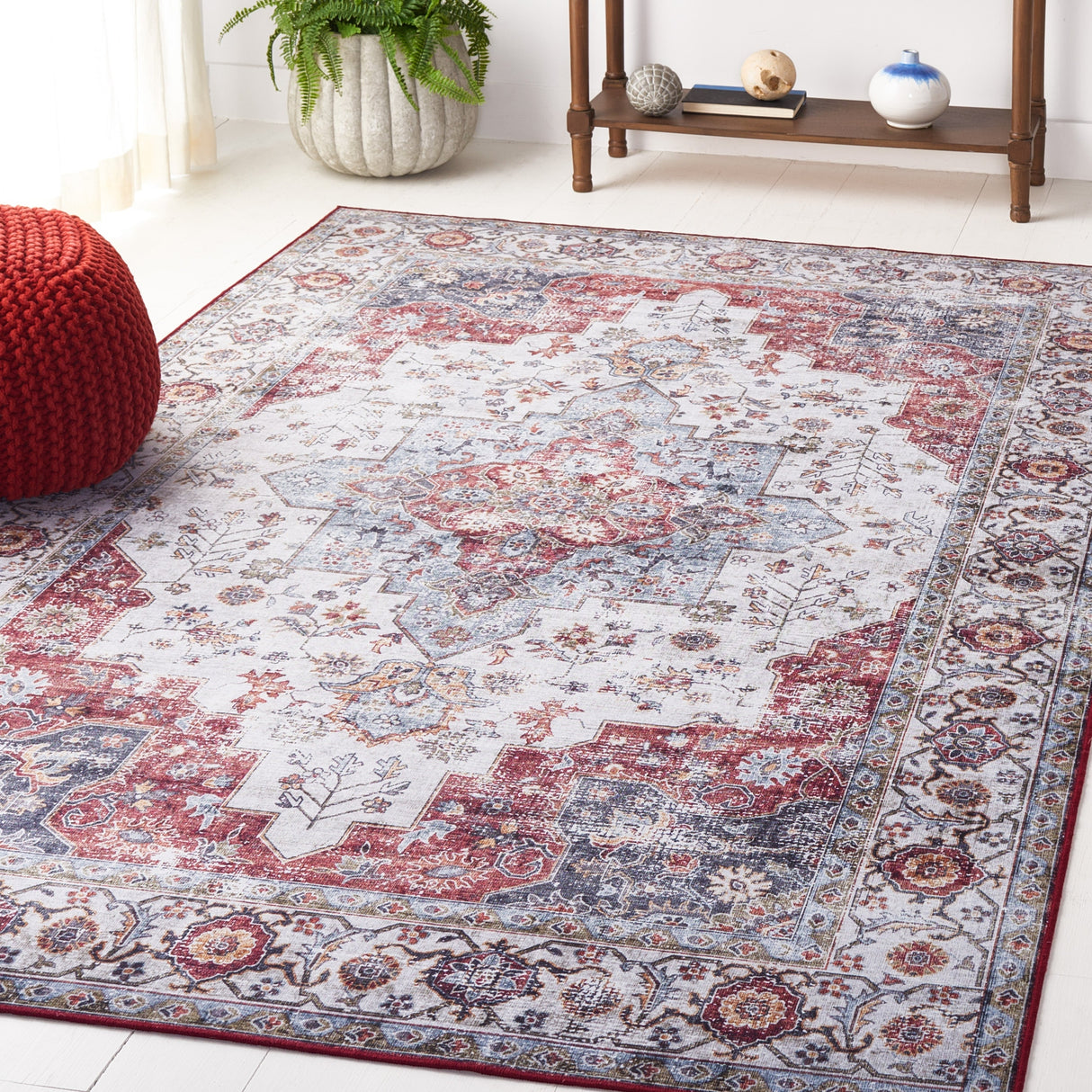 Safavieh Tucson Tsn105L Light Blue/Rust Rug.