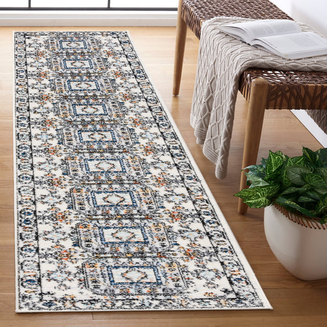 Safavieh Tulum Tul660A Ivory Grey/Blue Rust Rug.