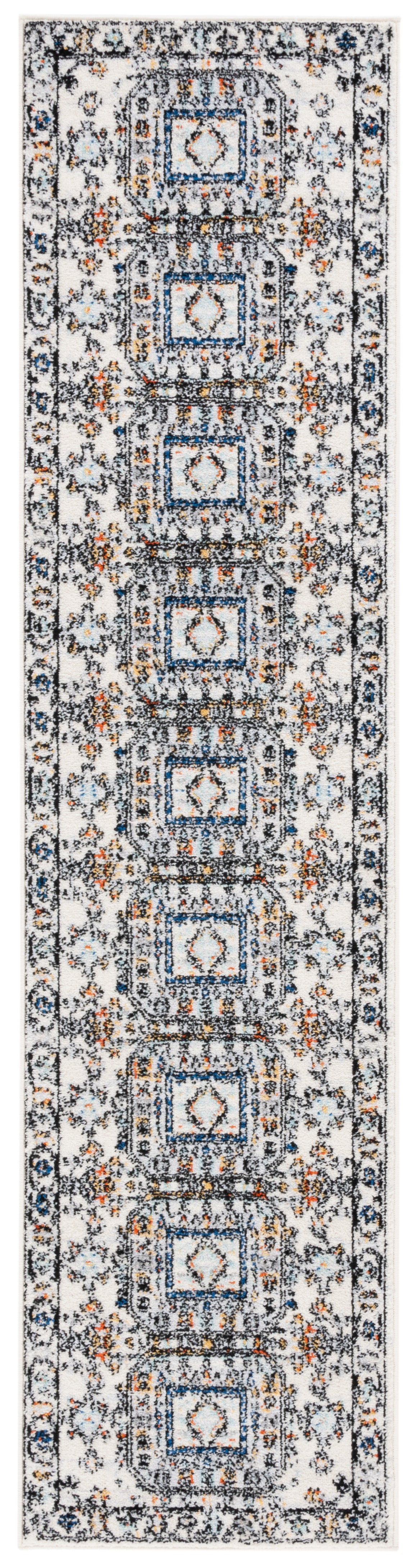 Safavieh Tulum Tul660A Ivory Grey/Blue Rust Rug.
