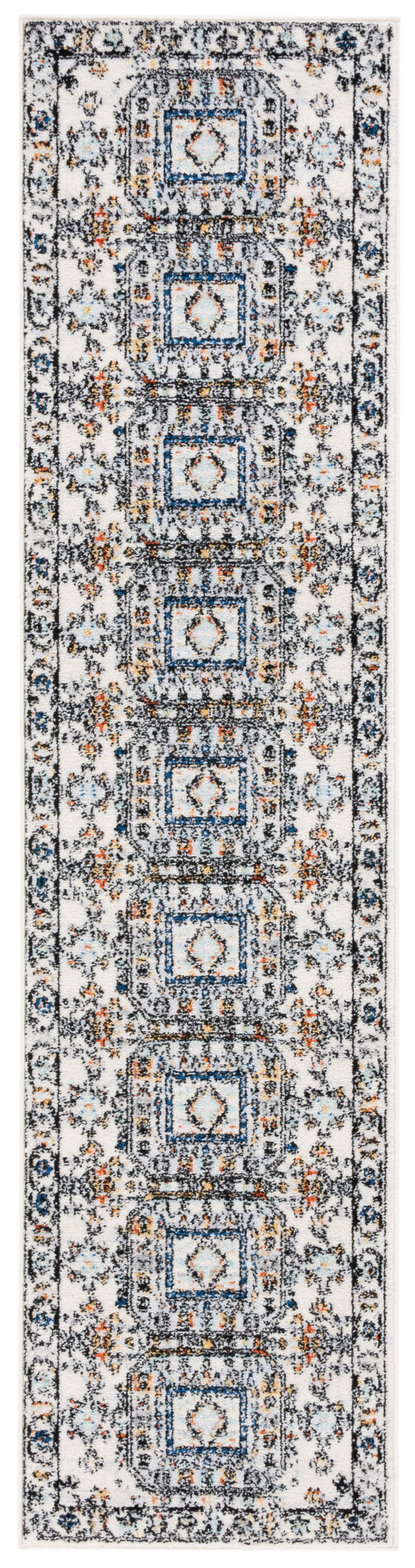 Safavieh Tulum Tul660A Ivory Grey/Blue Rust Rug.