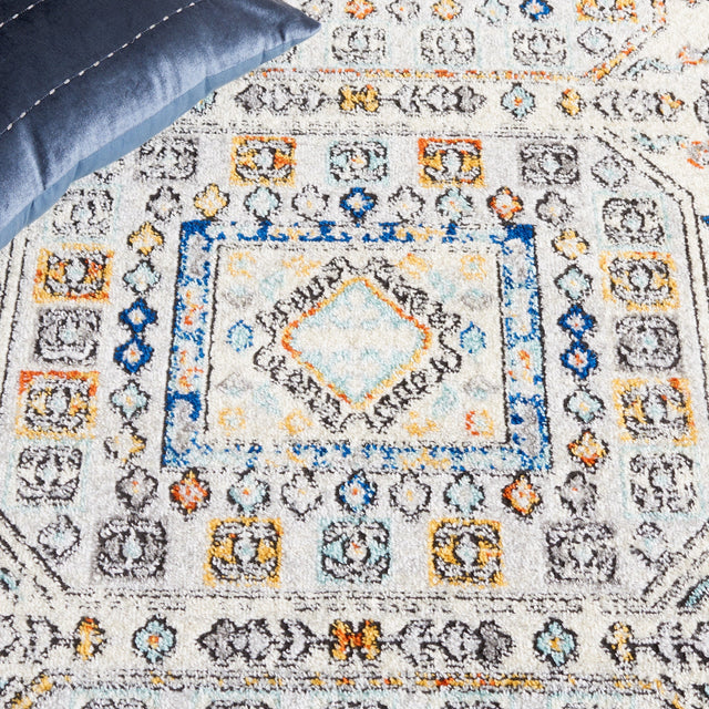 Safavieh Tulum Tul660A Ivory Grey/Blue Rust Rug.