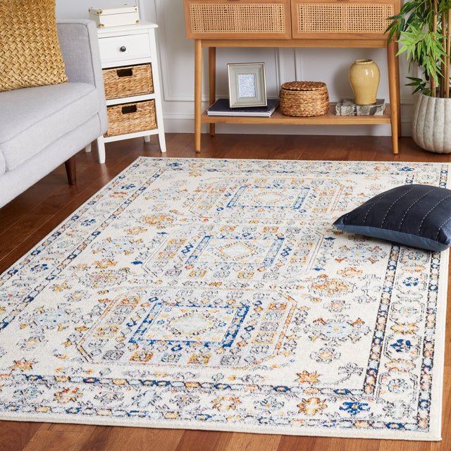 Safavieh Tulum Tul660A Ivory Grey/Blue Rust Rug.