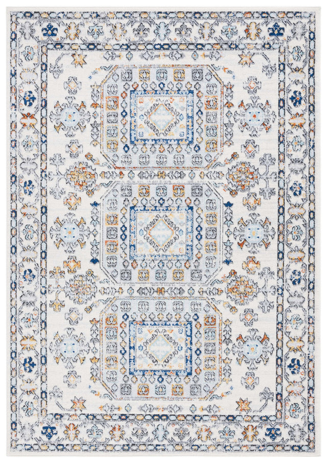 Safavieh Tulum Tul660A Ivory Grey/Blue Rust Rug.