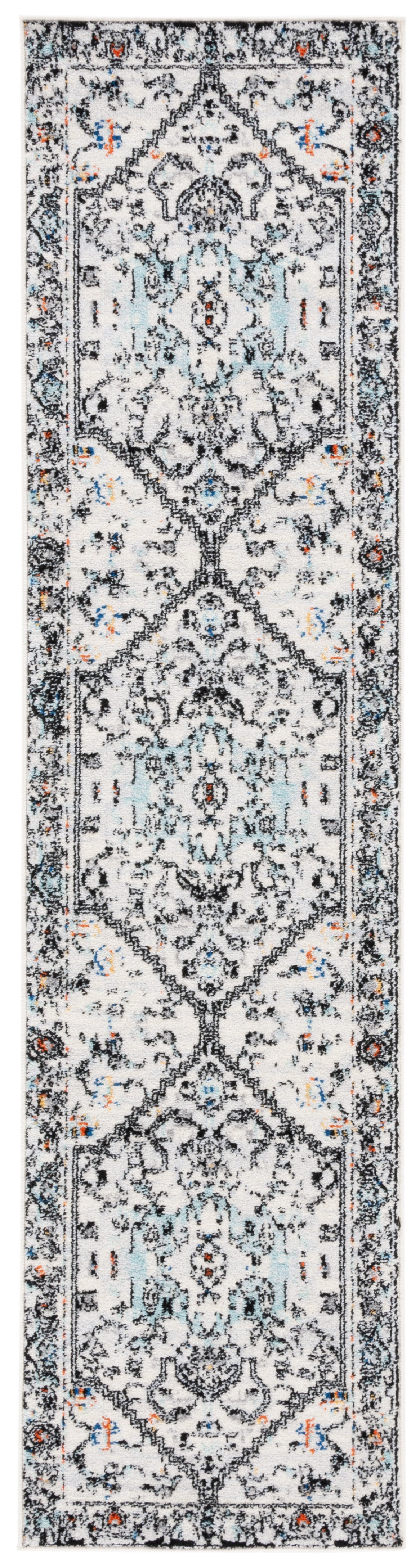 Safavieh Tulum Tul661A Ivory Grey/Blue Rust Rug.