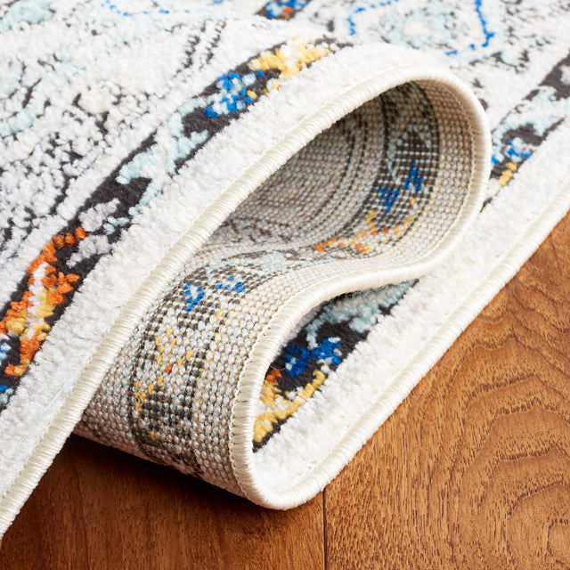 Safavieh Tulum Tul661A Ivory Grey/Blue Rust Rug.