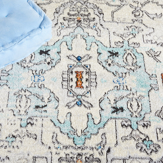 Safavieh Tulum Tul661A Ivory Grey/Blue Rust Rug.