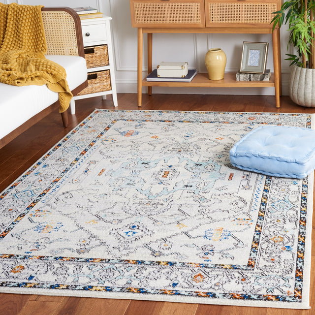 Safavieh Tulum Tul661A Ivory Grey/Blue Rust Rug.
